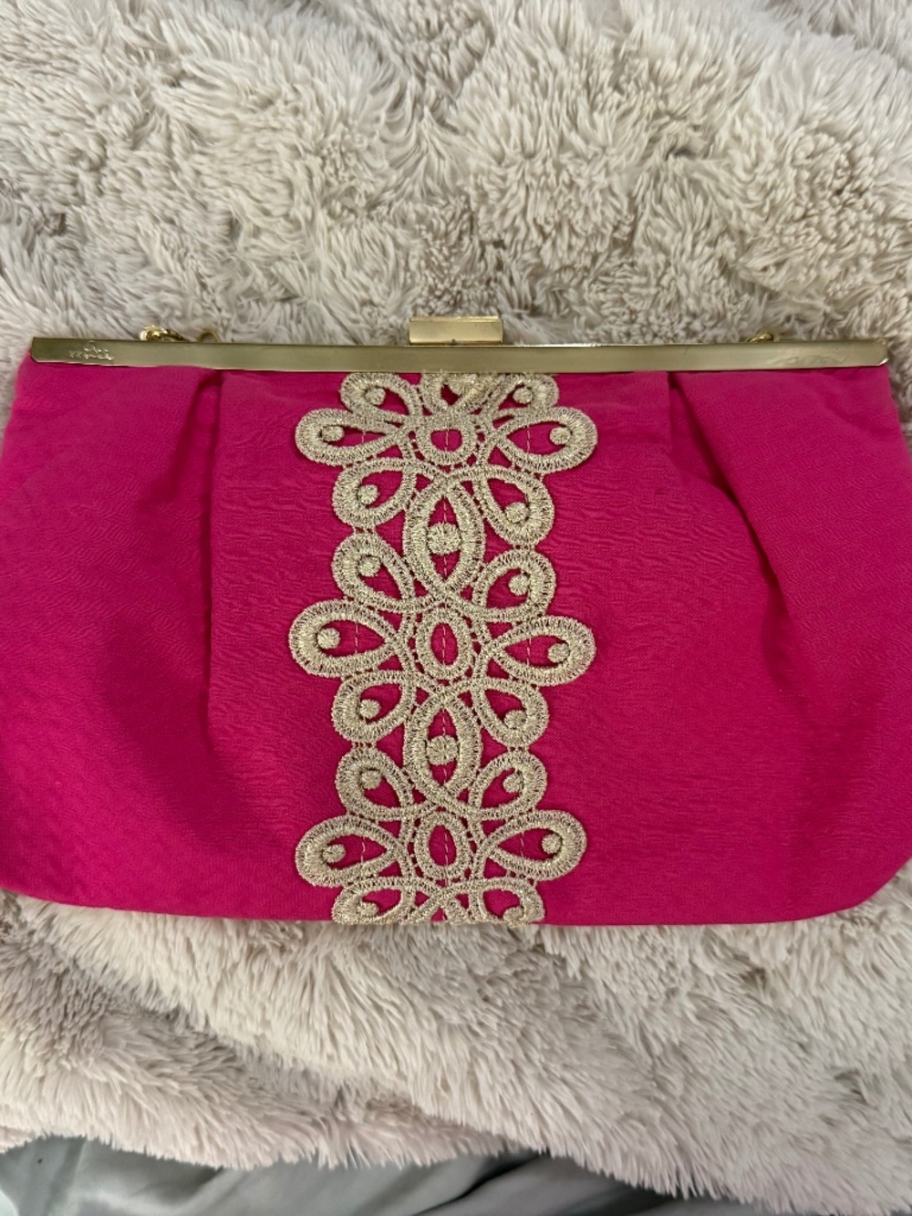 Lilly Pulitzer Clutxh with Shoulder Chain